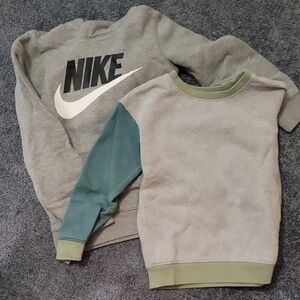 Nike Kids Gray Sweatshirt with Green Accents